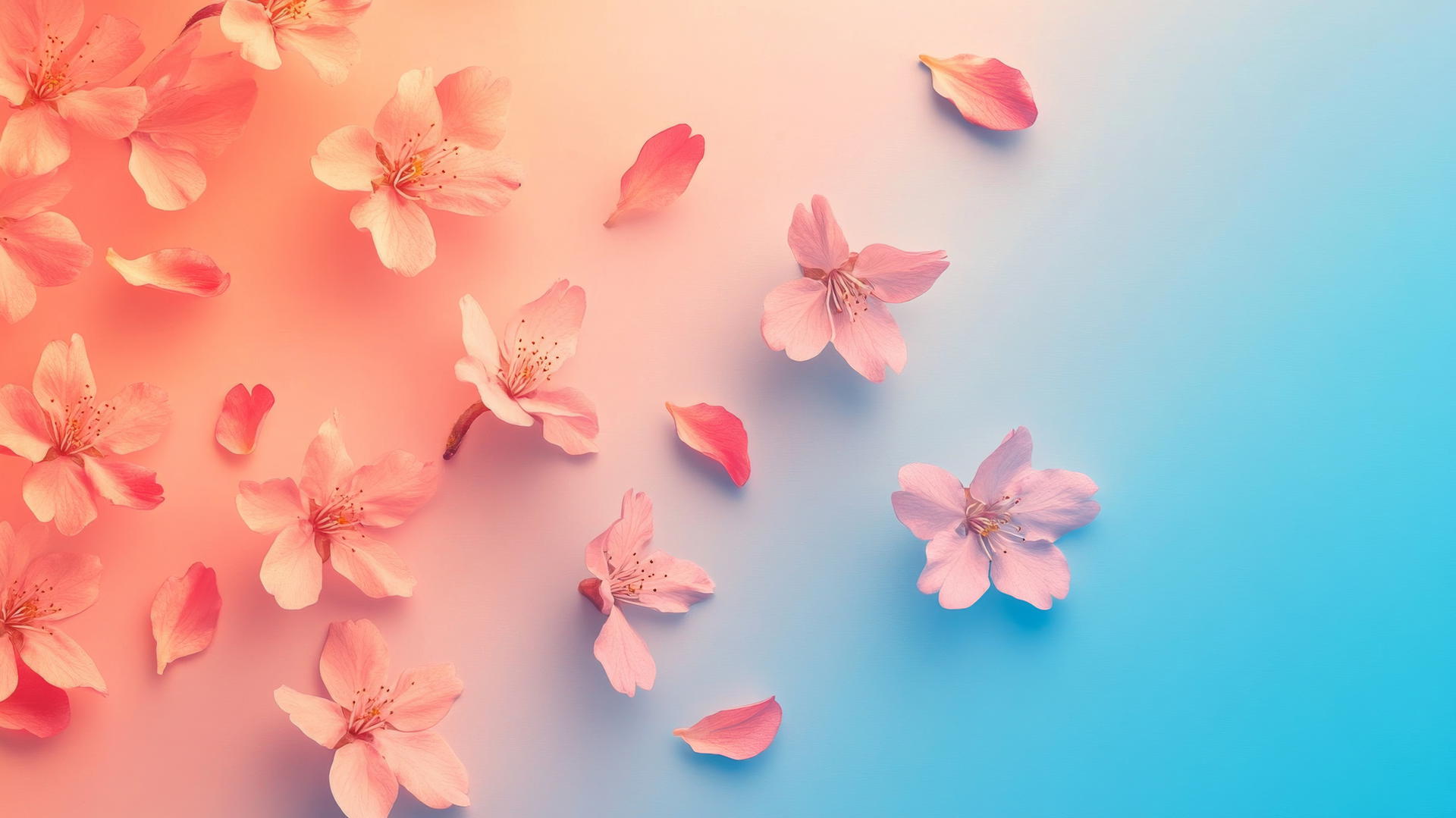 spring background wallpaper with delicate floral petals on pastel backdrop