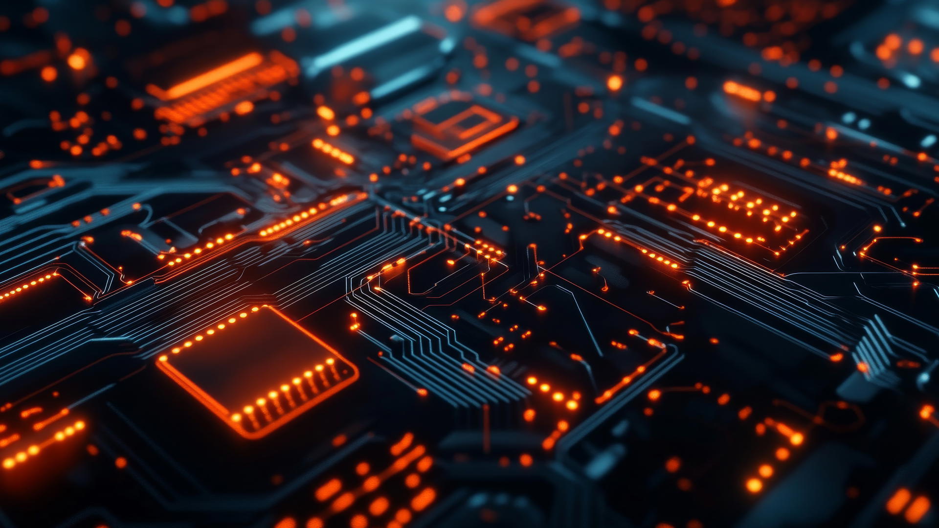 cool wallpapers 4k of a glowing circuit board with intricate components