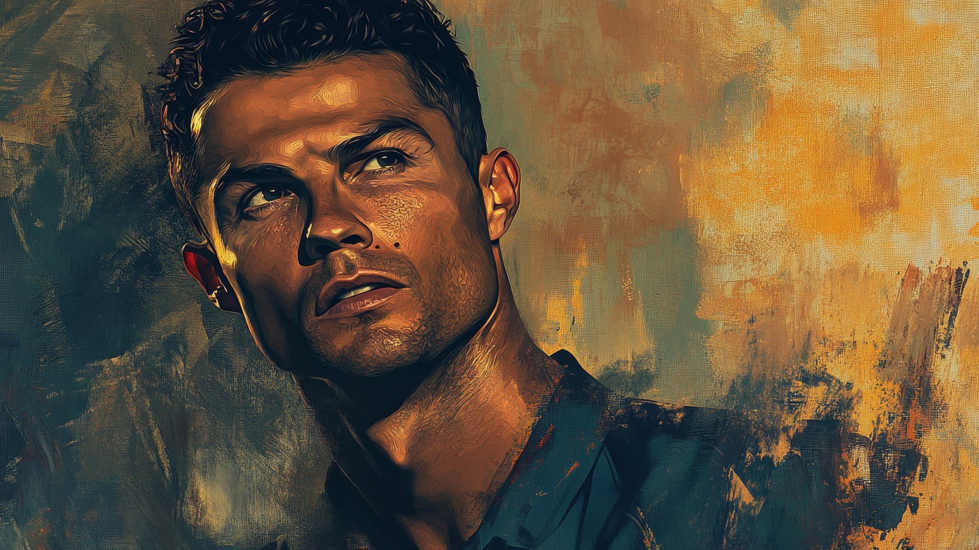 cristiano ronaldo wallpaper 4k in classic Renaissance style with rich, warm colors