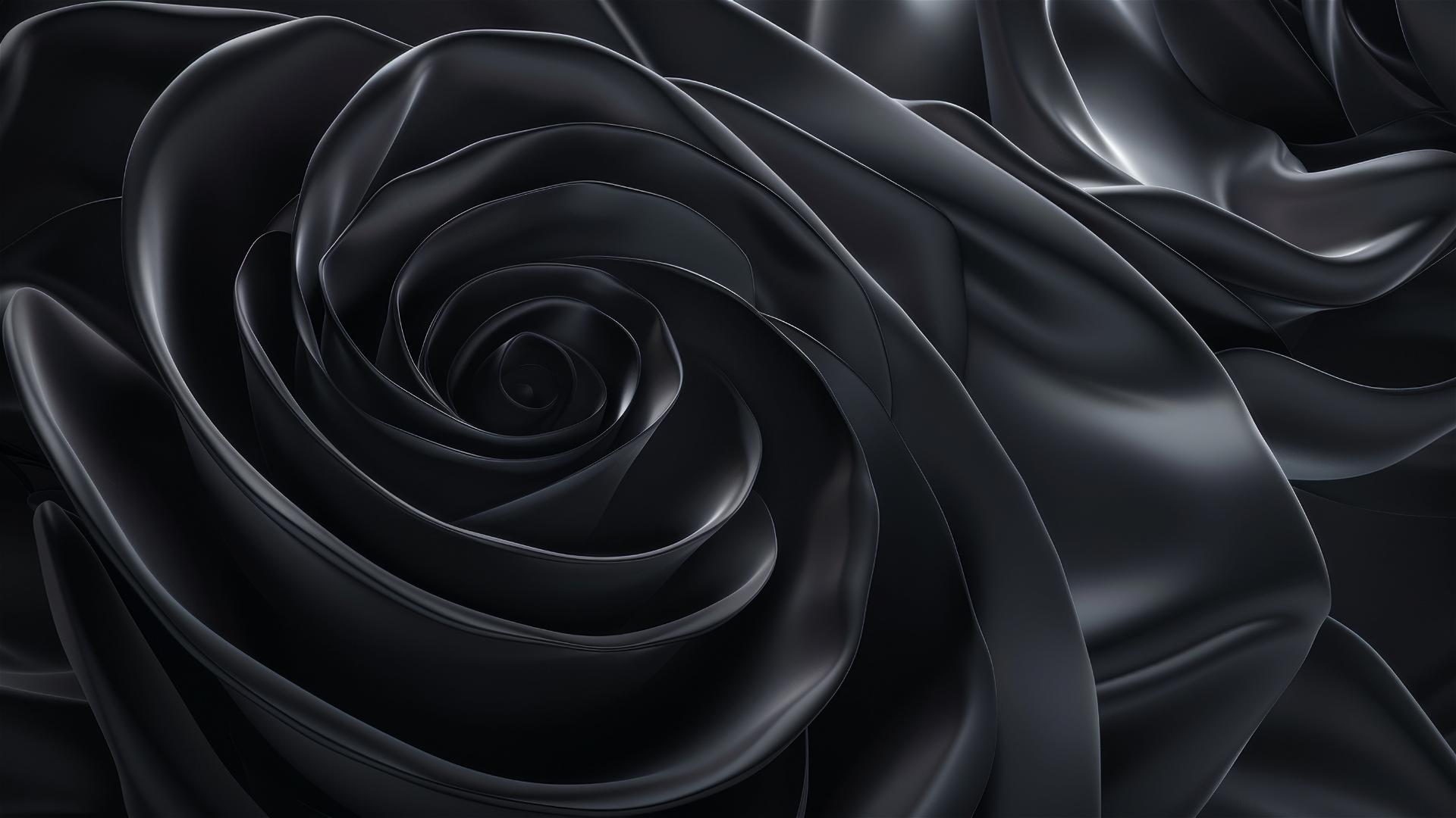 Elegant black rose-colored flowing shapes on iPhone background