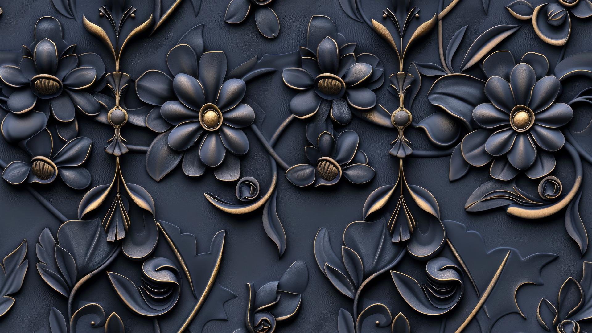 3D floral seamless tile background