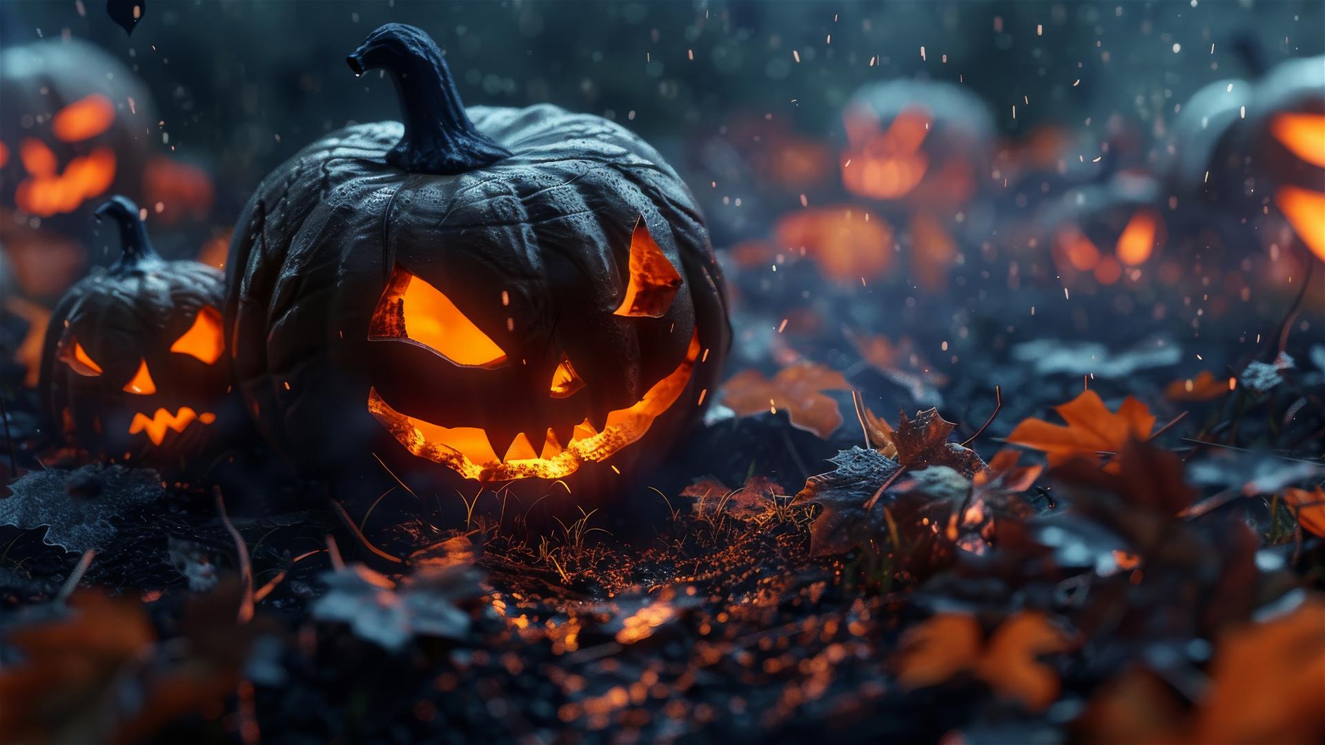 Spooky Halloween background with eerie elements