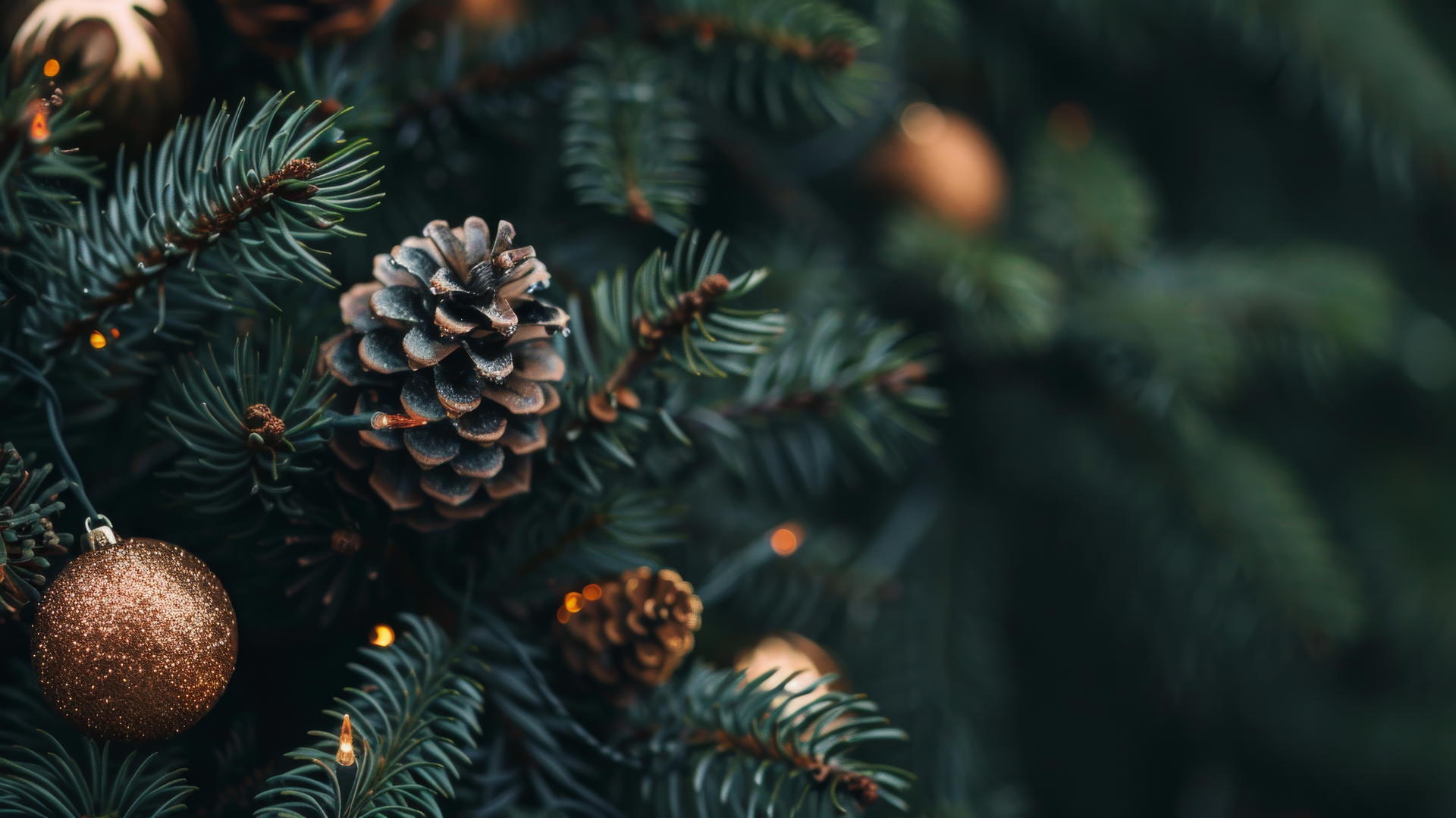 festive Christmas background with holiday elements, vibrant colors