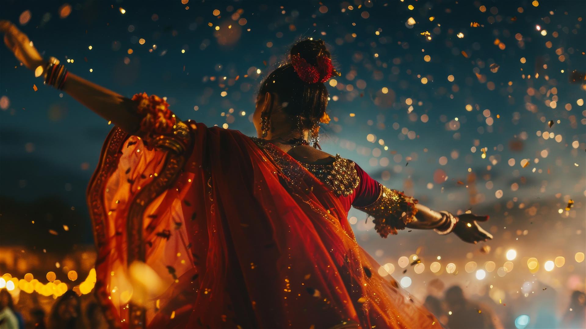 Person dancing at festival under starry sky embodying the joy of love