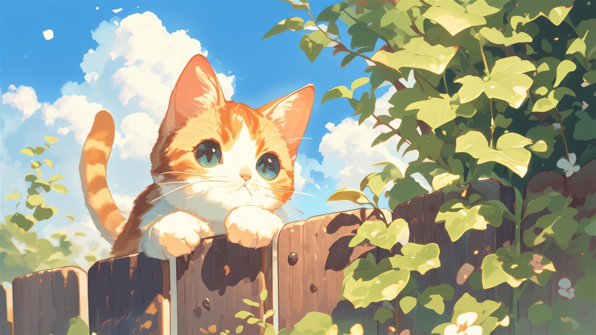 cute cat playing in yard