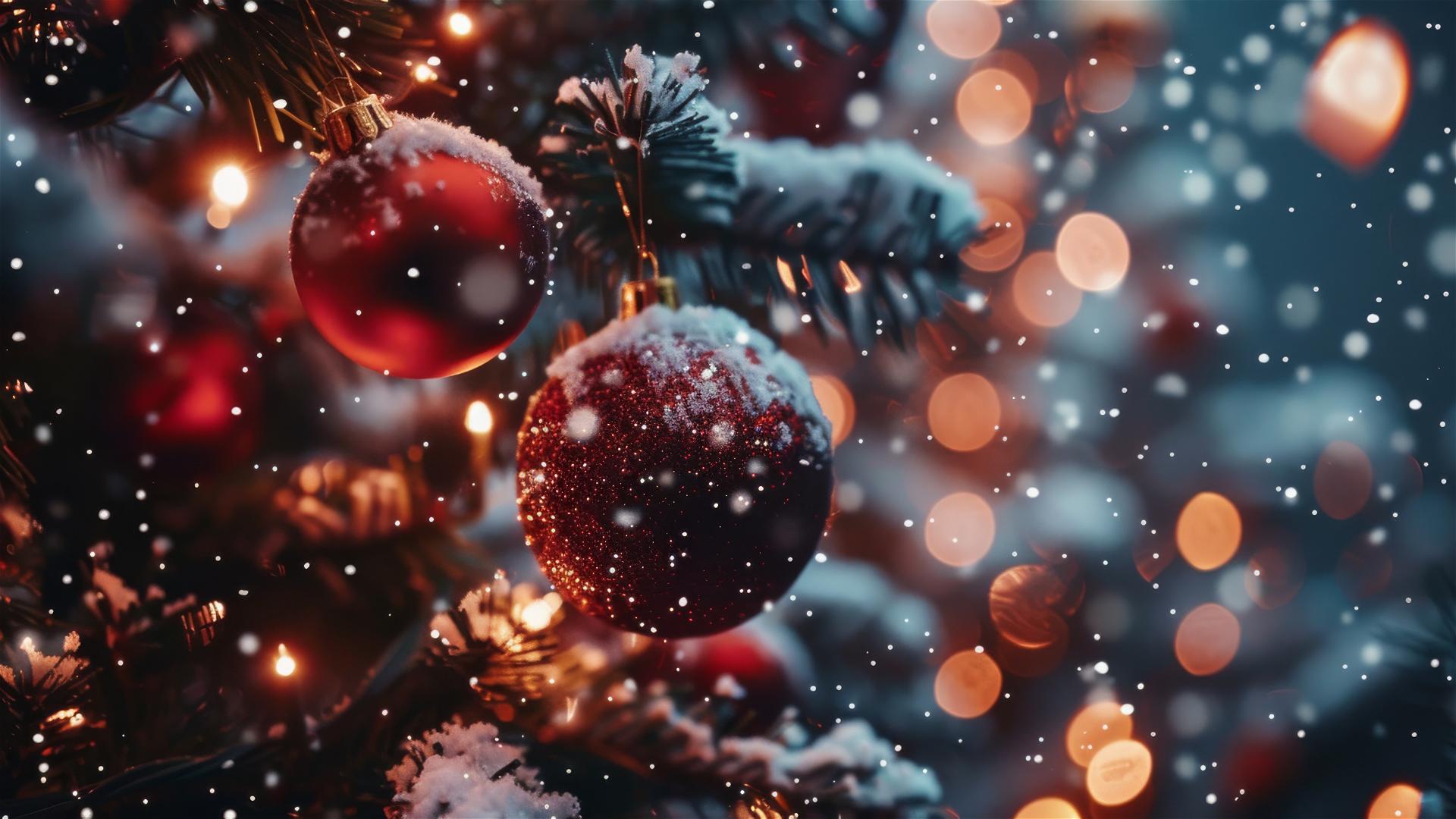 festive Christmas background with aesthetic decorations
