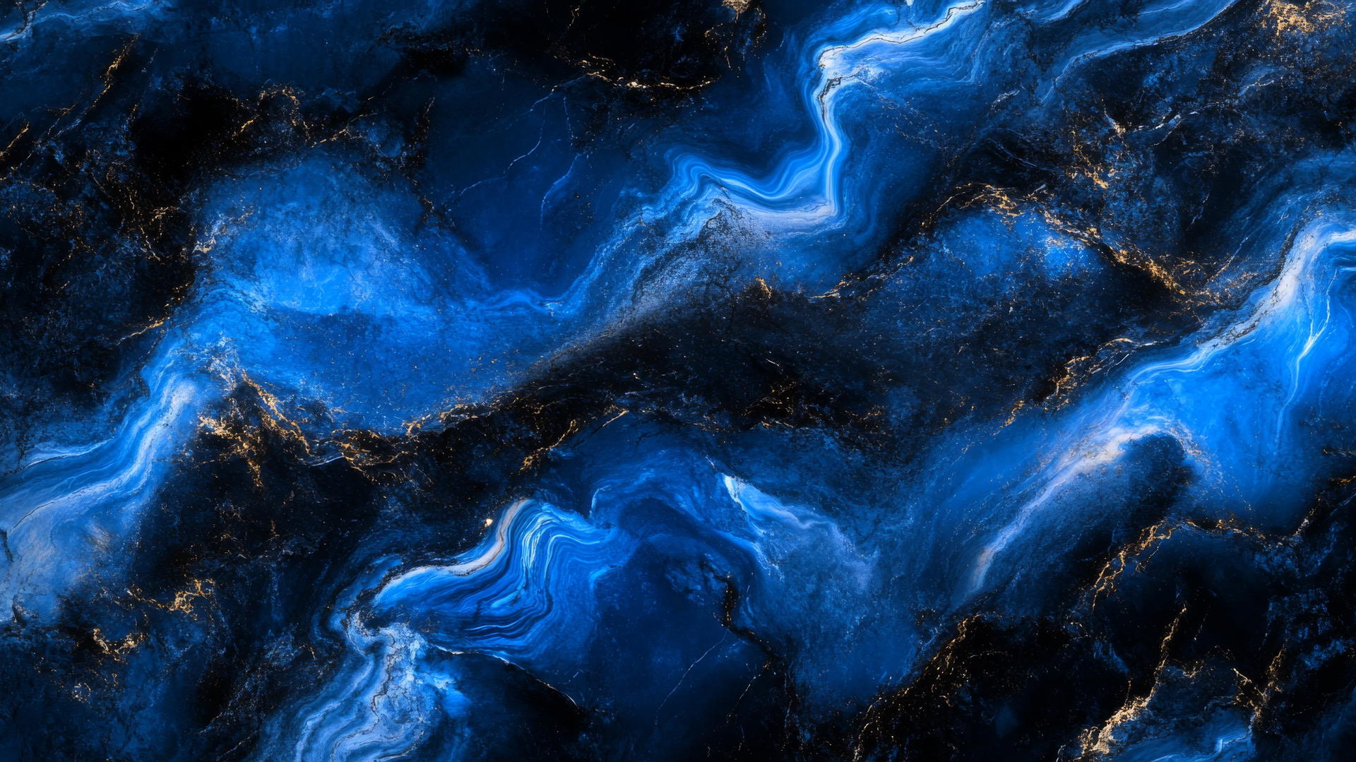 black and blue wallpaper with luxurious marble texture and intertwining veins