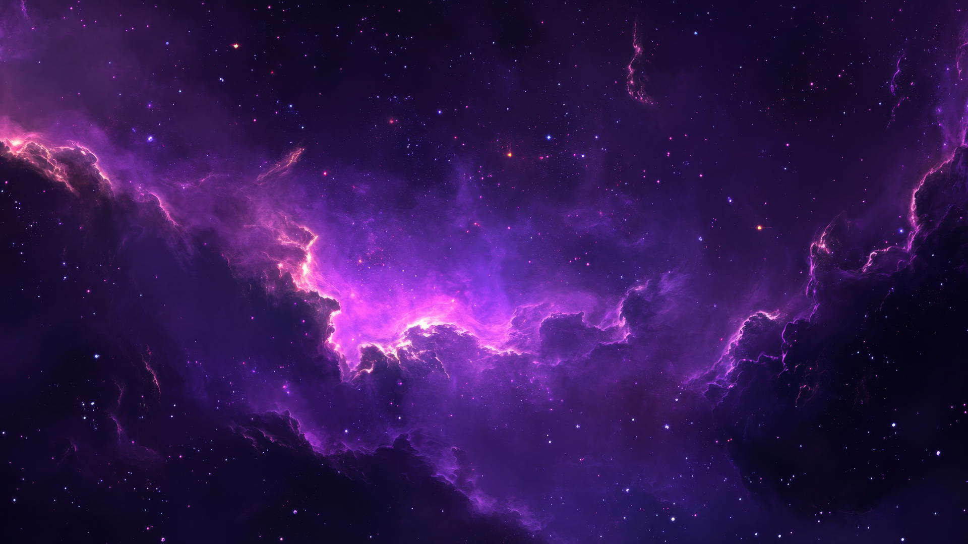 purple wallpaper 4k with dreamy galaxy-inspired design, deep purples, star clusters, and glowing nebulae