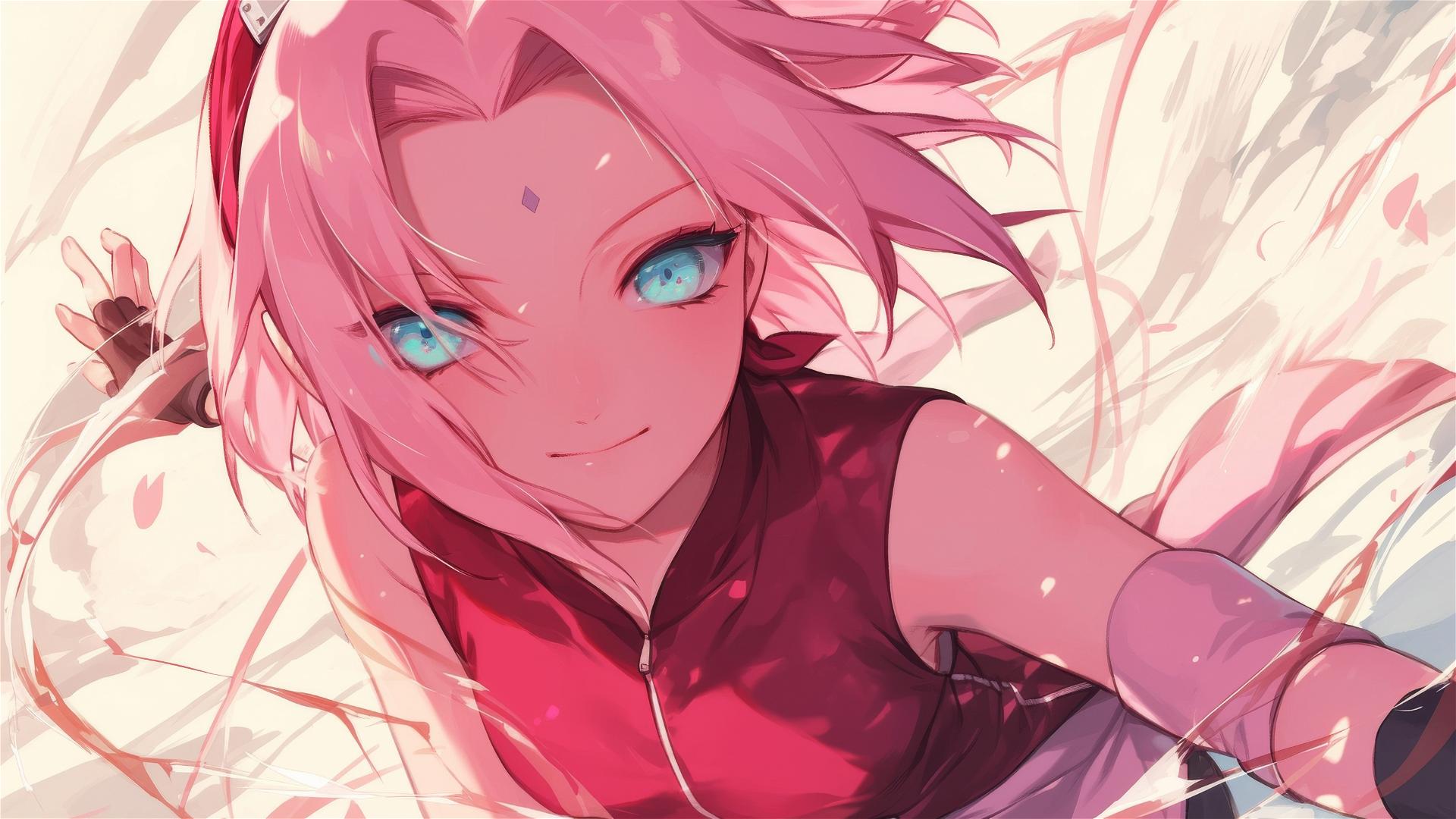Sakura Haruno, Naruto character, in action pose.