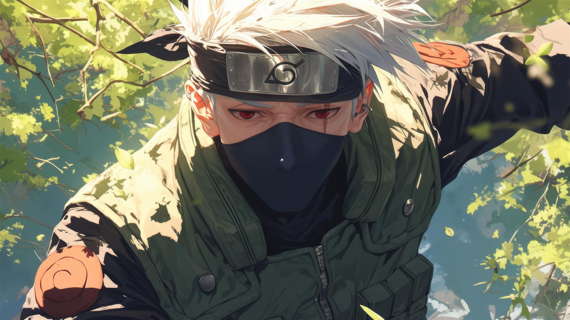 Kakashi Hatake, Naruto character, in action pose.