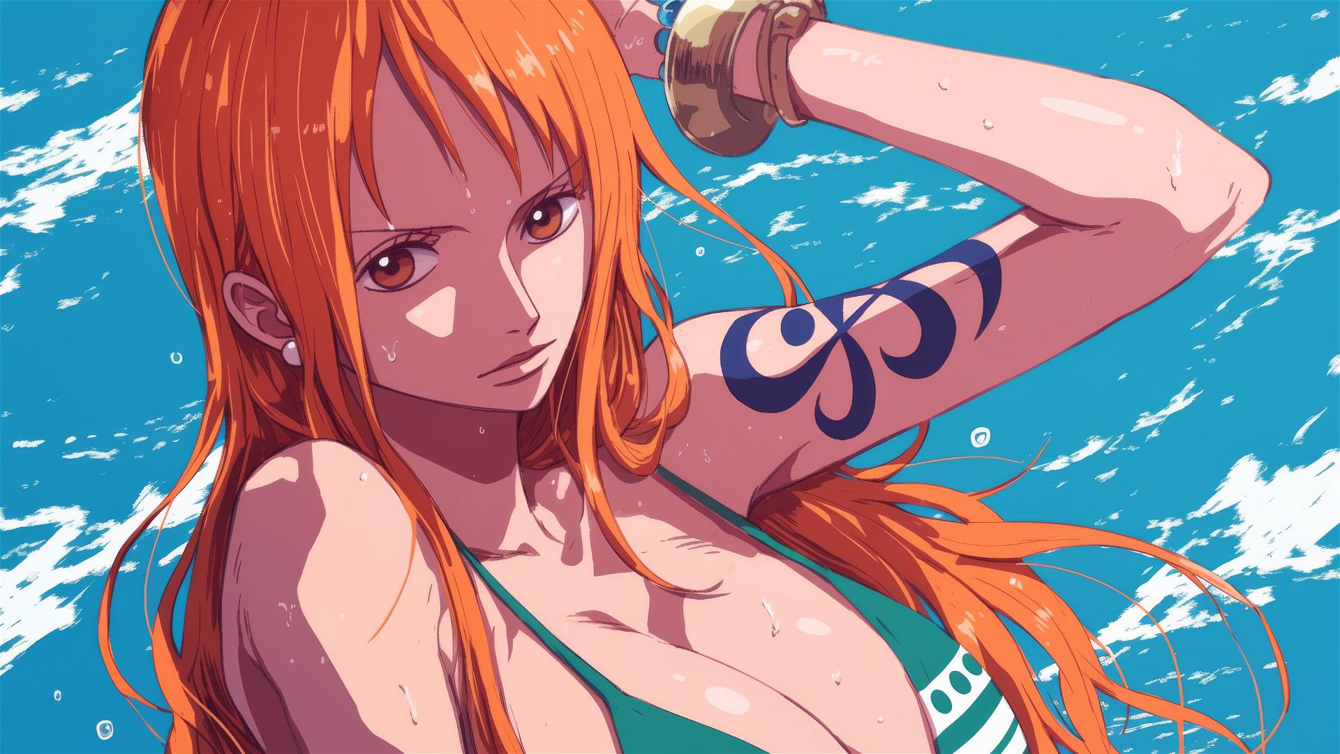 Illustration of Nami, navigator of the Straw Hat Pirates