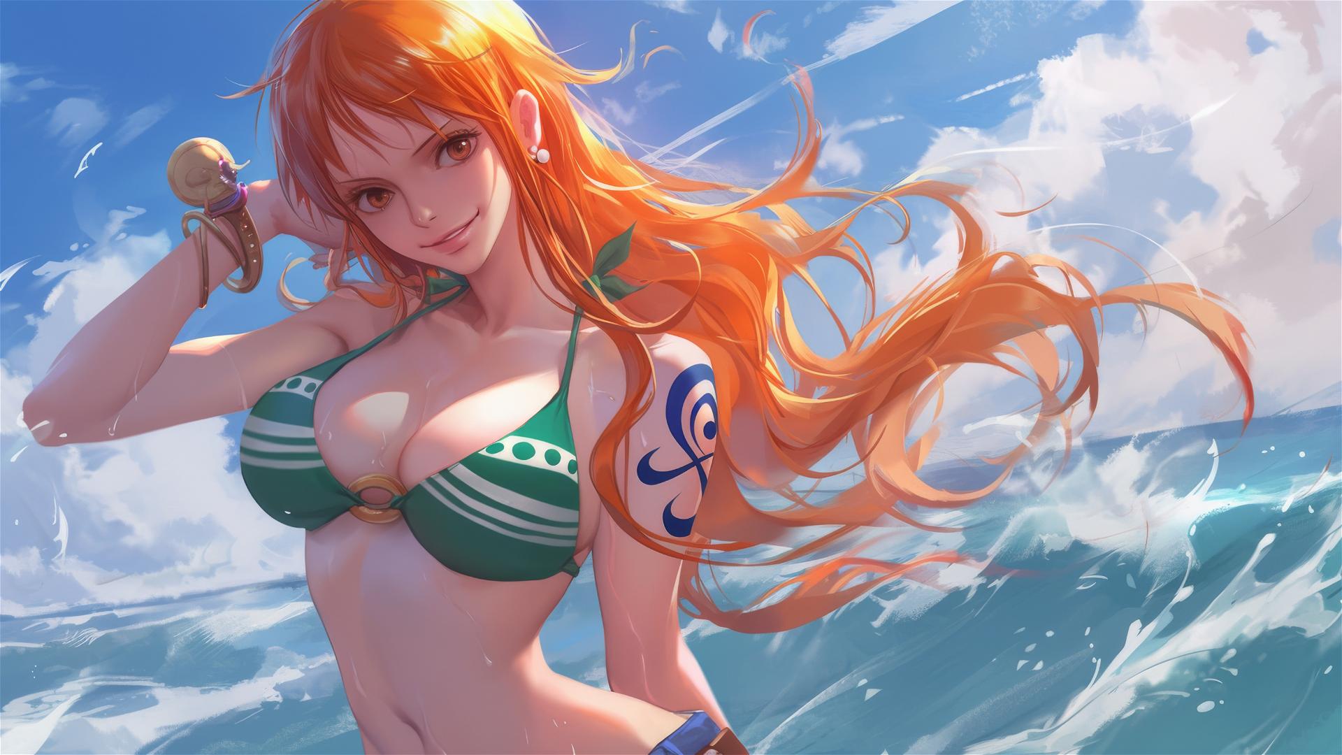 Illustration of Nami, the navigator from One Piece