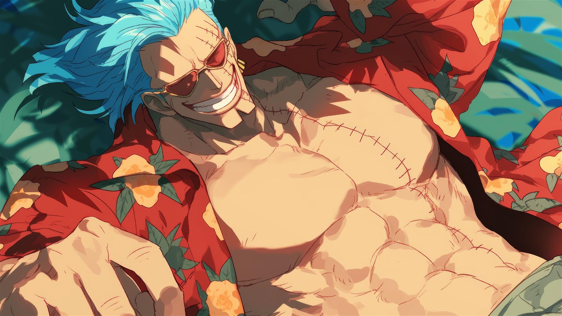 Illustration of Franky, the cyborg from One Piece