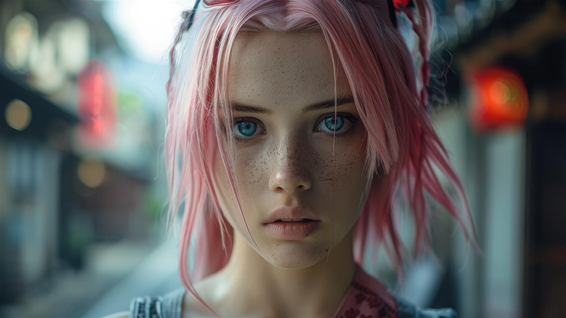 Sakura Haruno, Naruto character, in action pose.