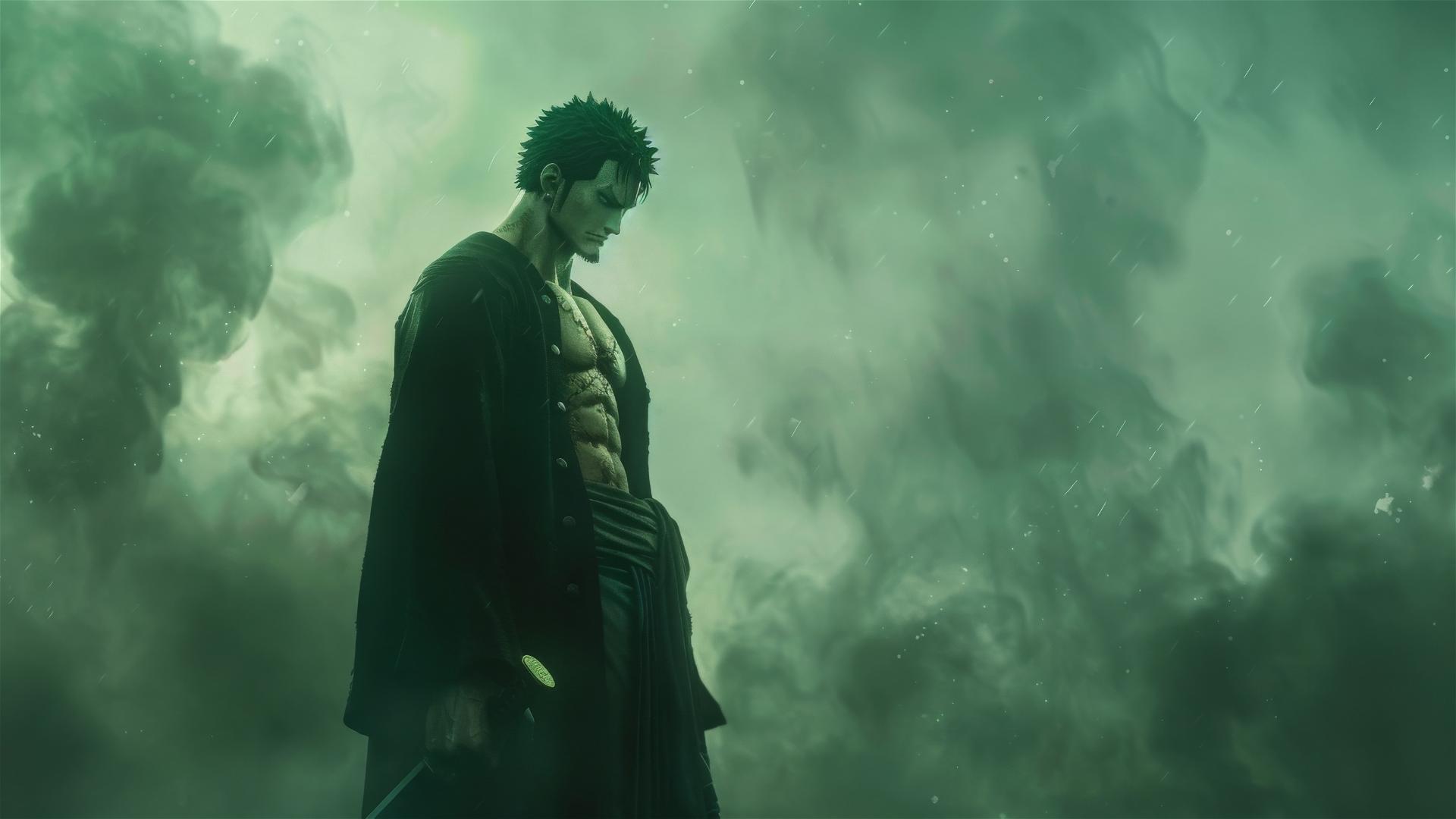 Zoro Roronoa from One Piece standing solitary