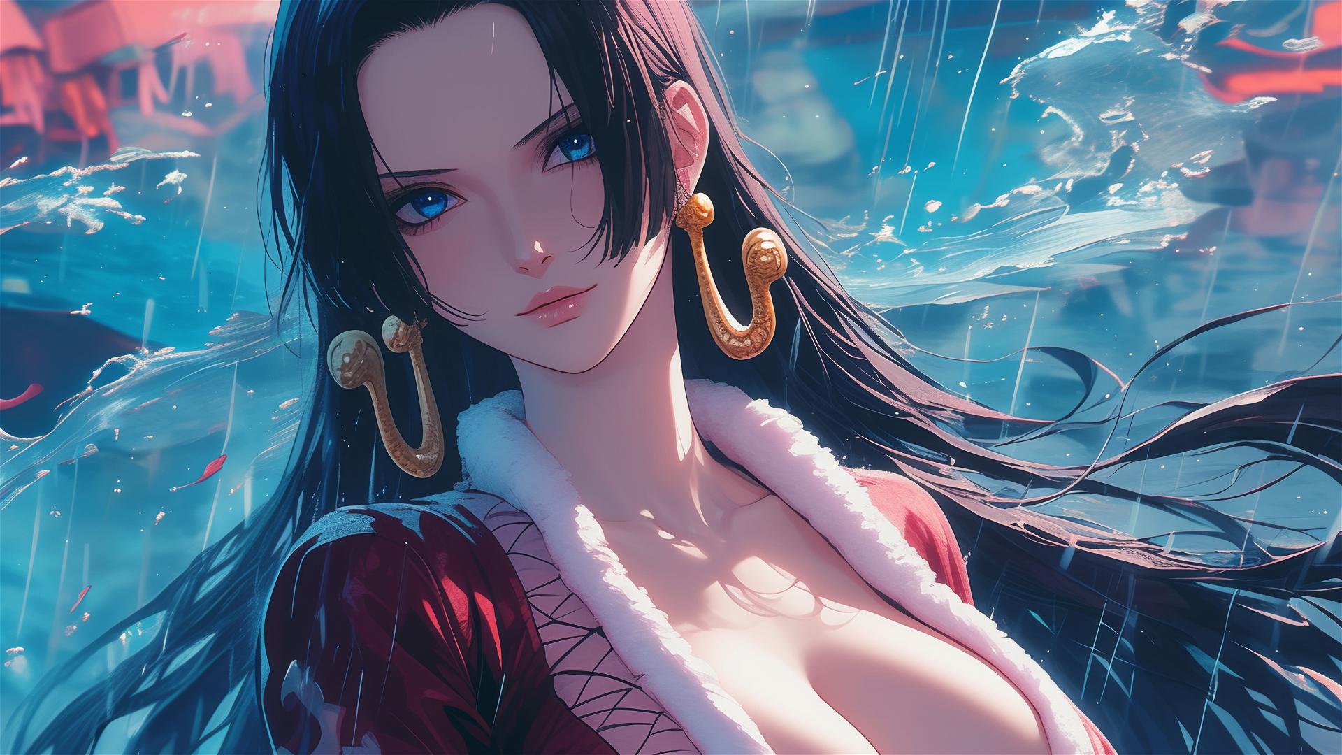 Boa Hancock from One Piece in a vivid art style