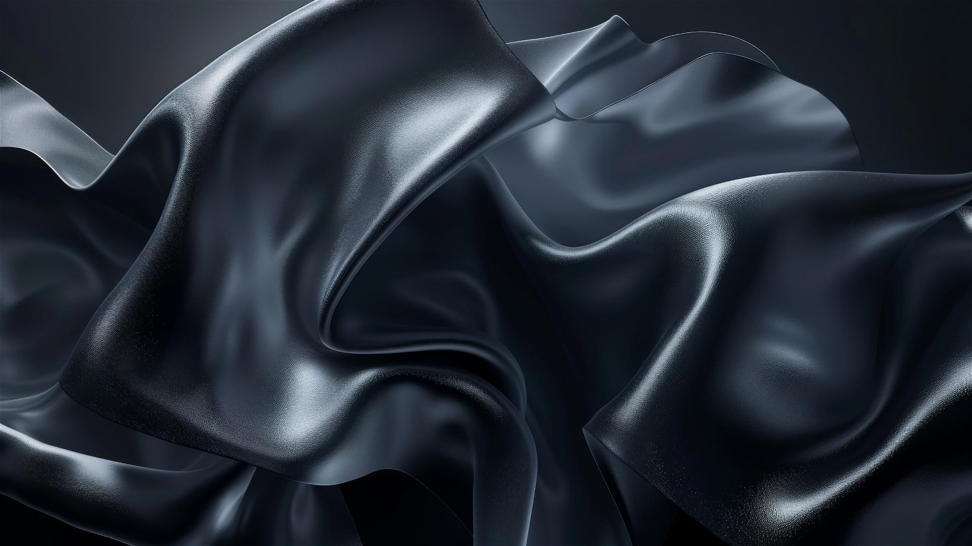 Dark platinum flowing shapes on a minimalist background
