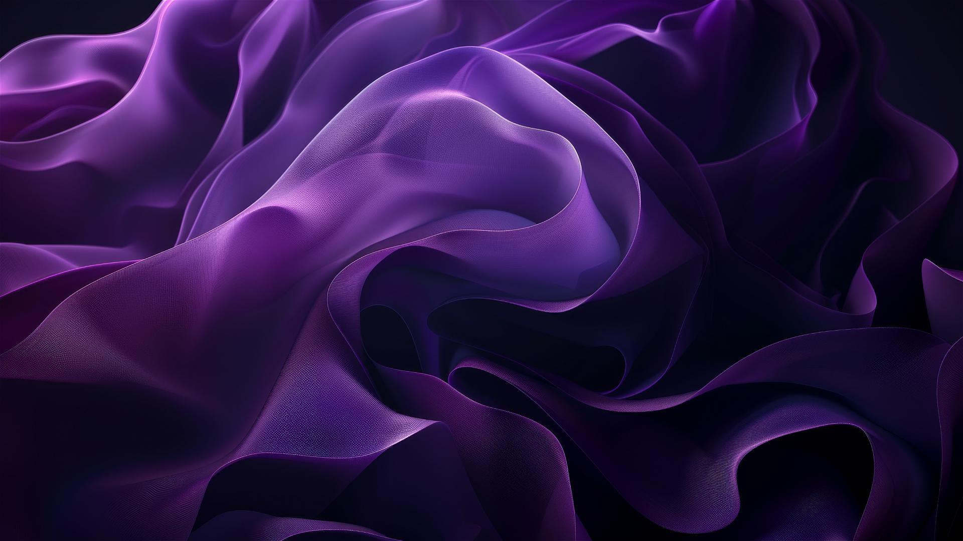 Elegant dark lilac flowing shapes on iPhone background