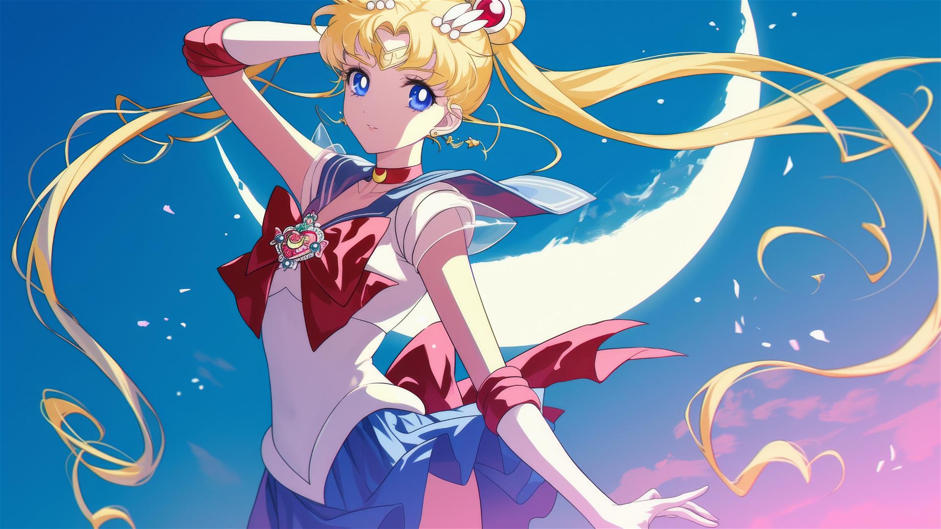 Anime character Sailor Moon standing confidently