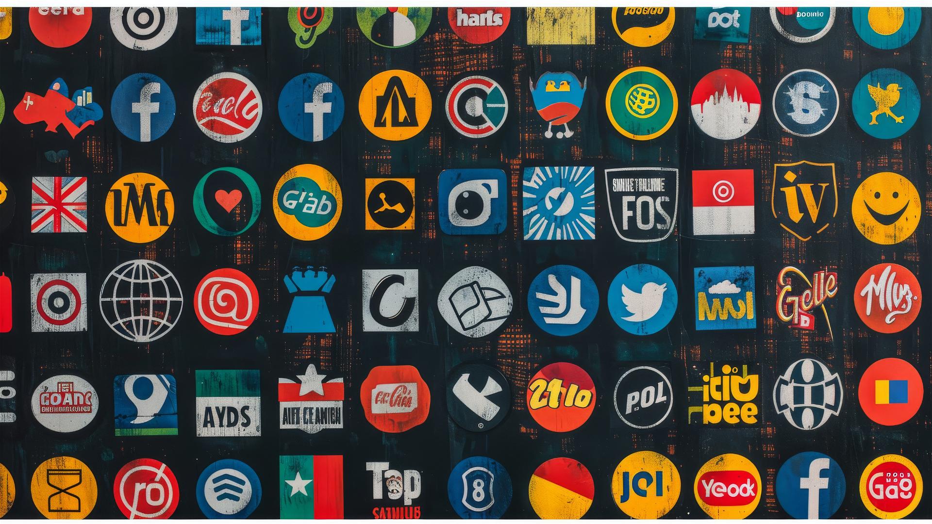 Minimalist background with assorted global brand logos