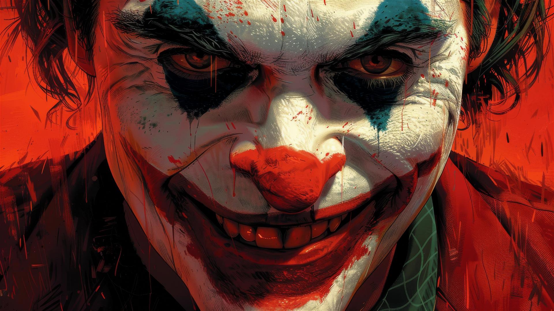 repetitive pattern of Joker's smile, dynamic design