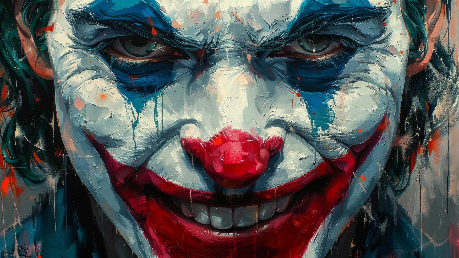 Repetitive pattern of the Joker's smile in dynamic design