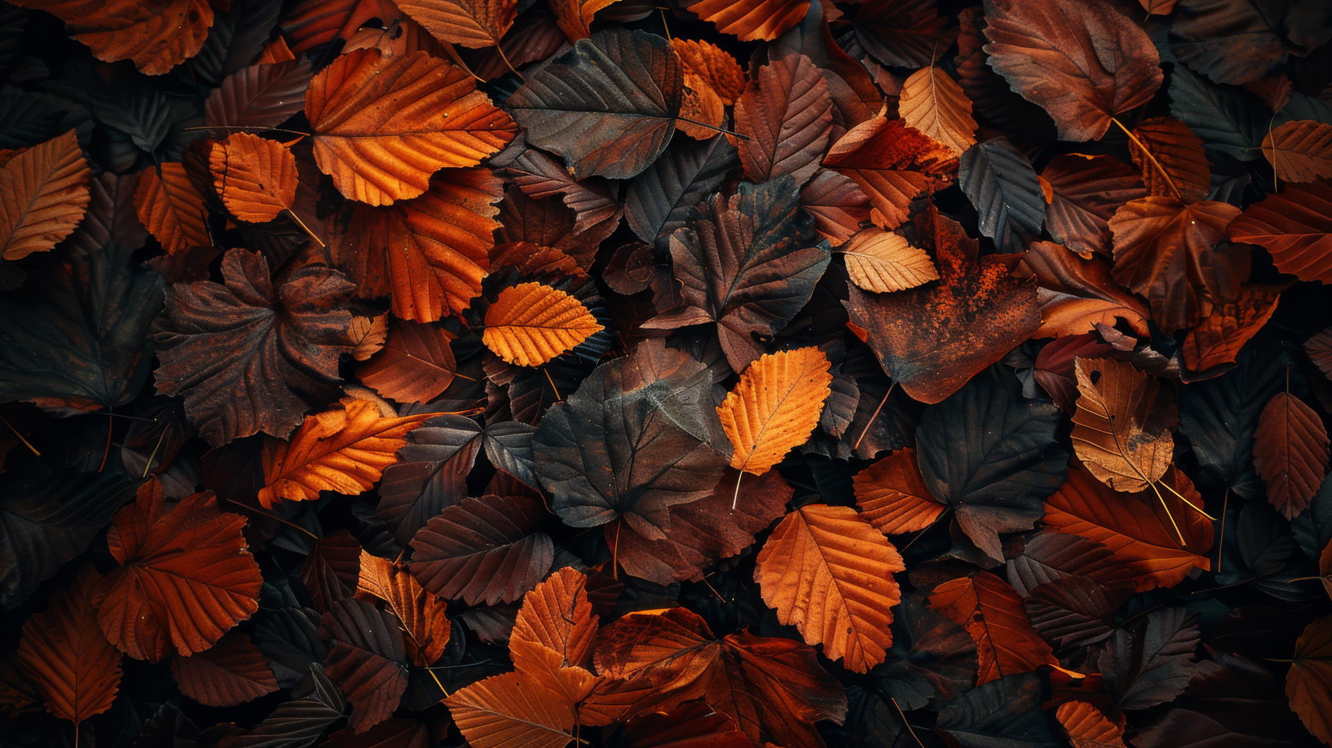 Aesthetic autumn scene with autumn leaves in high resolution.