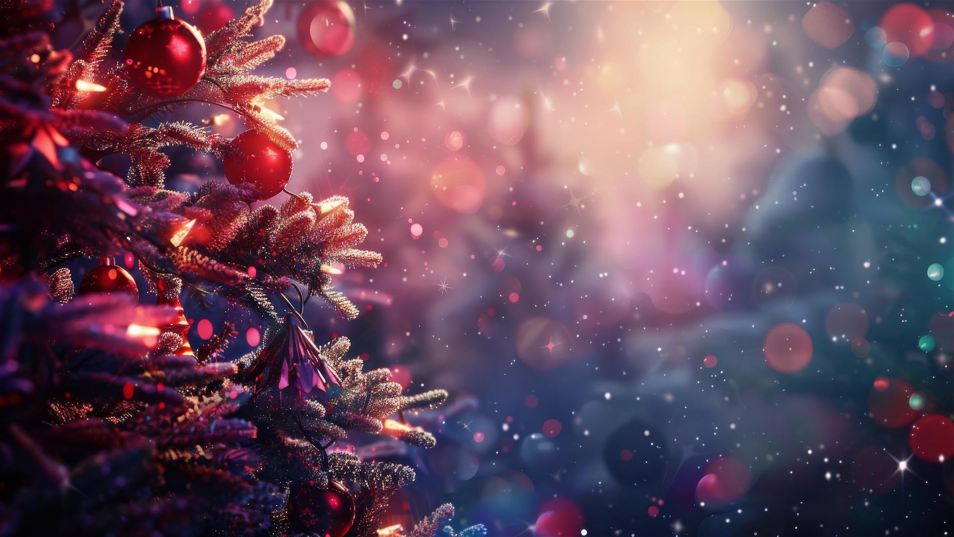 Festive Christmas-themed background with holiday elements