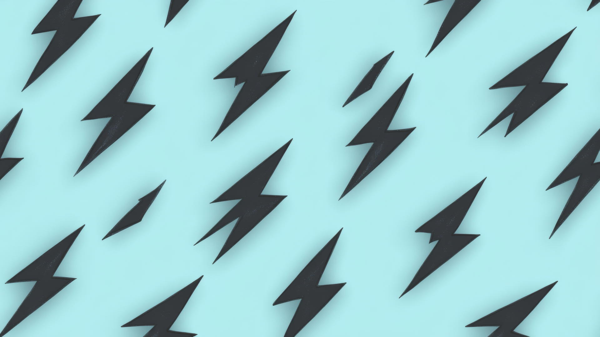 Preppy wallpaper with monochrome lightning bolts on a light blue background