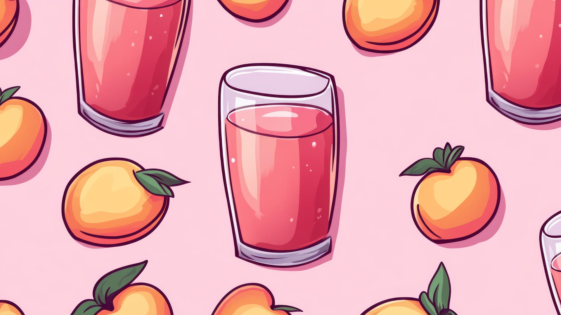 pink preppy wallpaper with 8-bit pink peach juice pattern