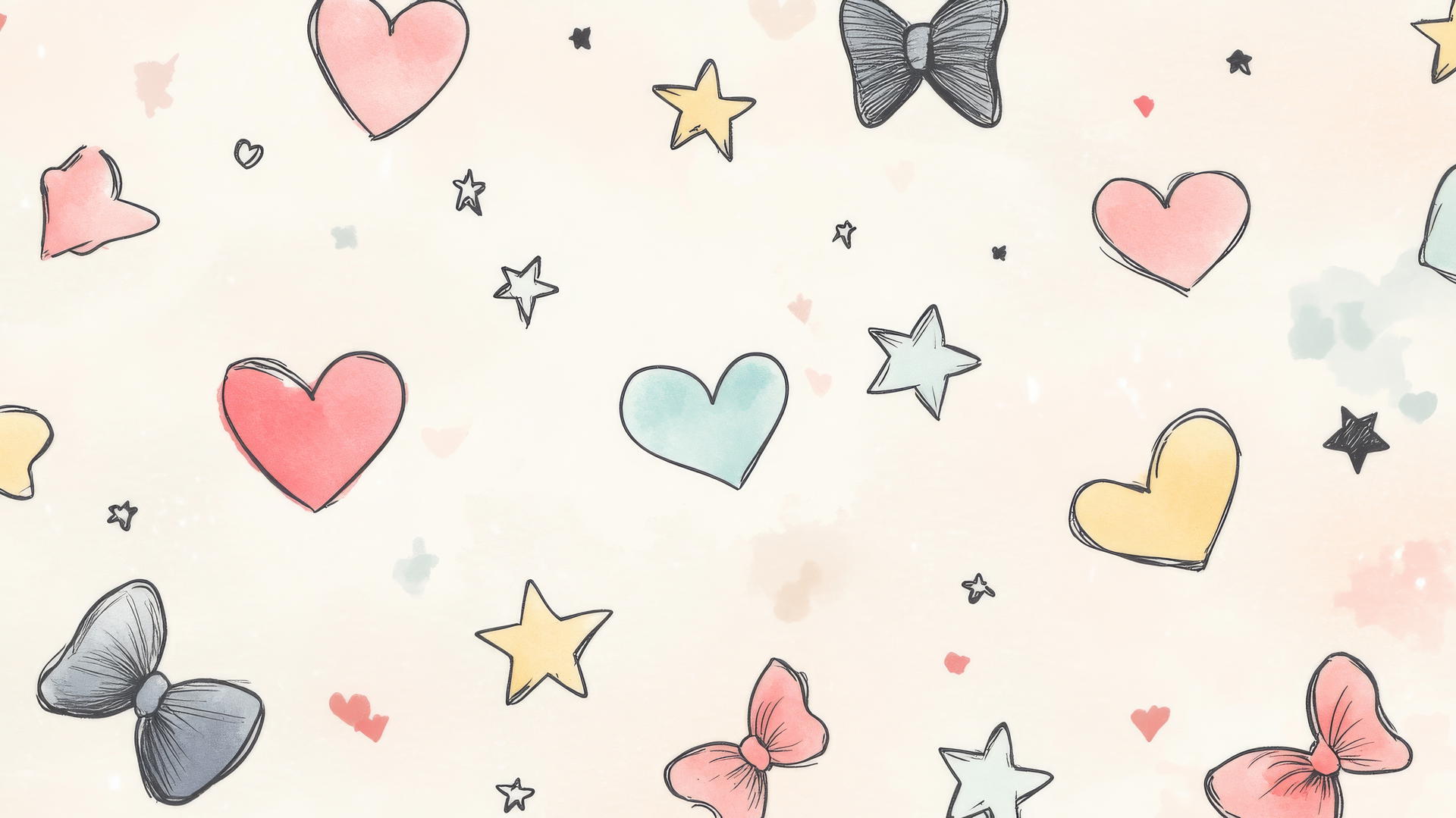 popular cute wallpapers for girls with hearts, stars, and bows on a pastel background