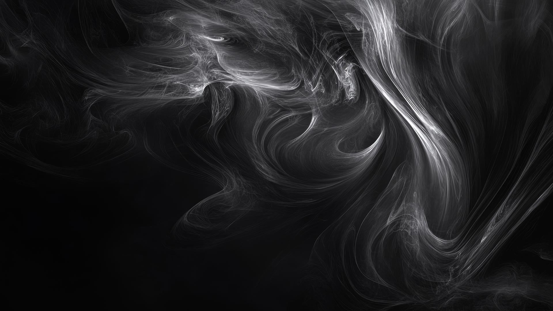 aesthetic wallpaper black with swirling vortex of smoke and mist spirals