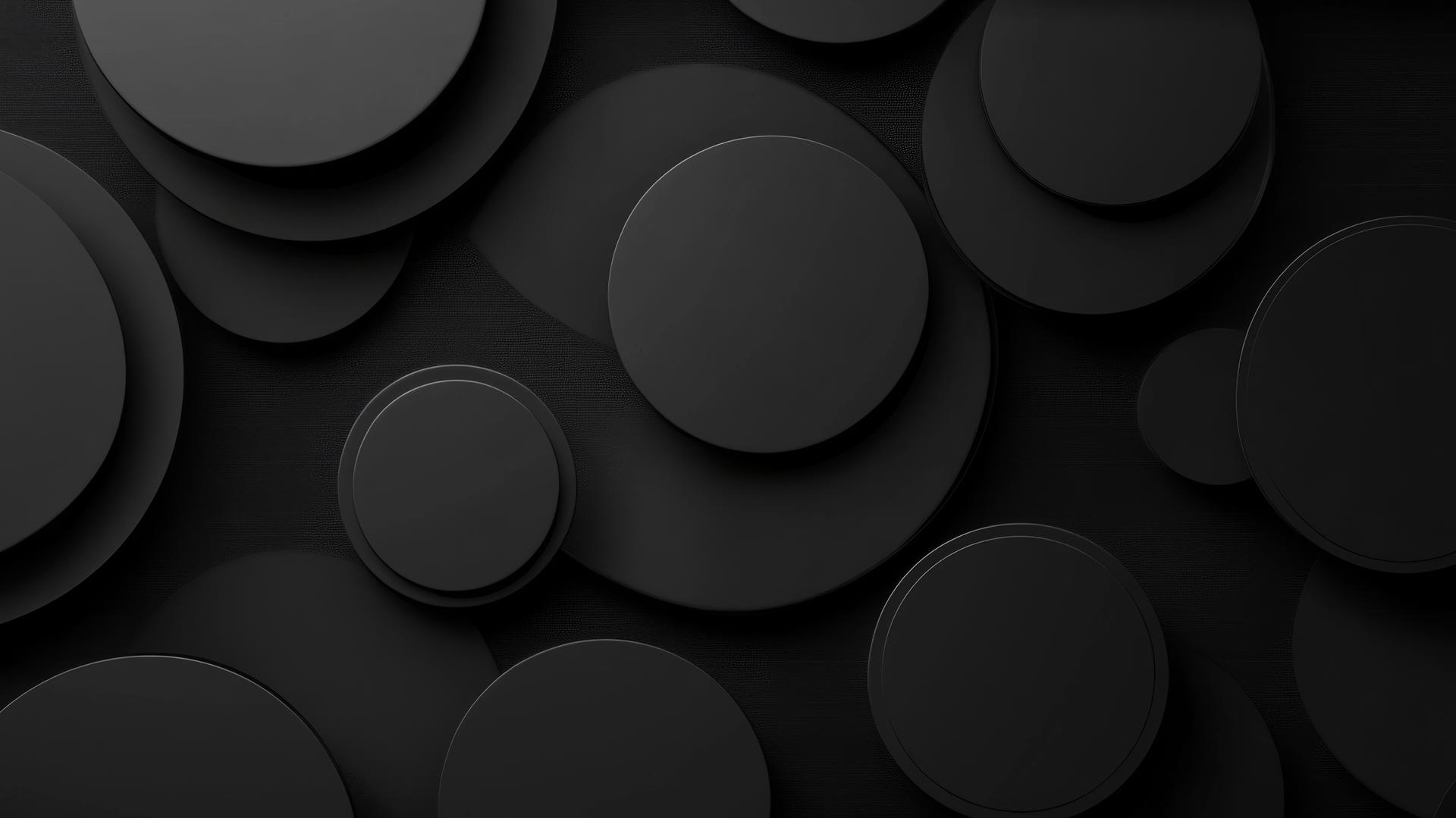 aesthetic wallpaper black with dark abstract design, overlapping circles and lines