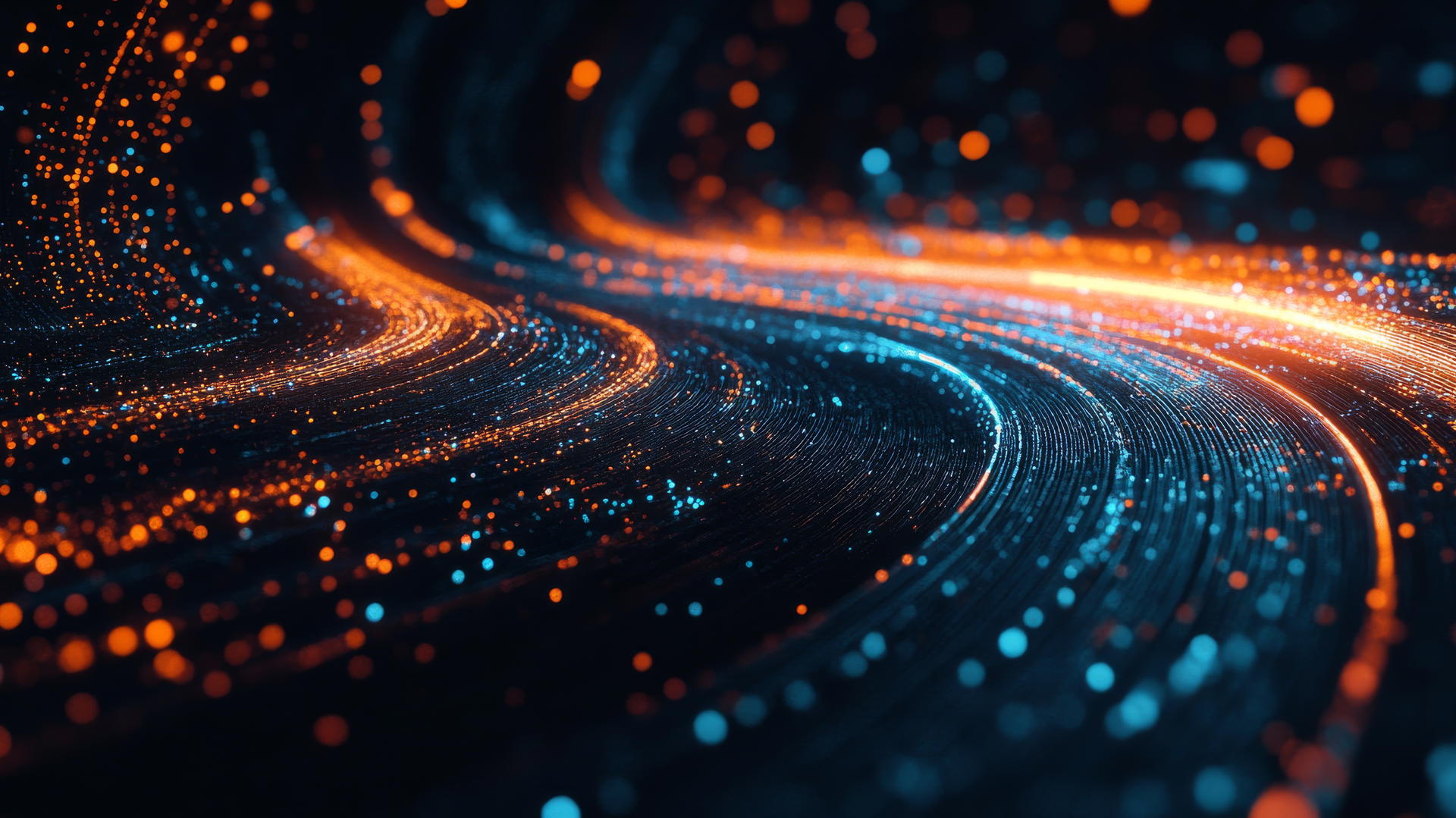 cyber Y2K wallpaper with neon lines, pixelated particles, and glitch effects on black