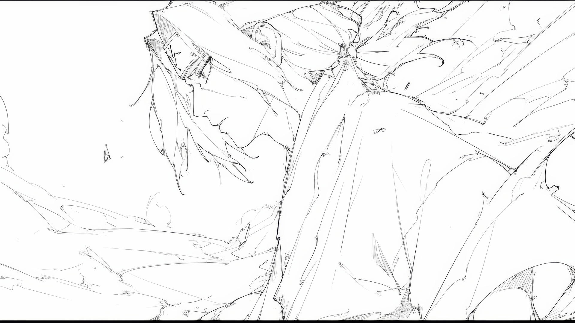 itachi uchiha drawing minimalist line art continuous stroke