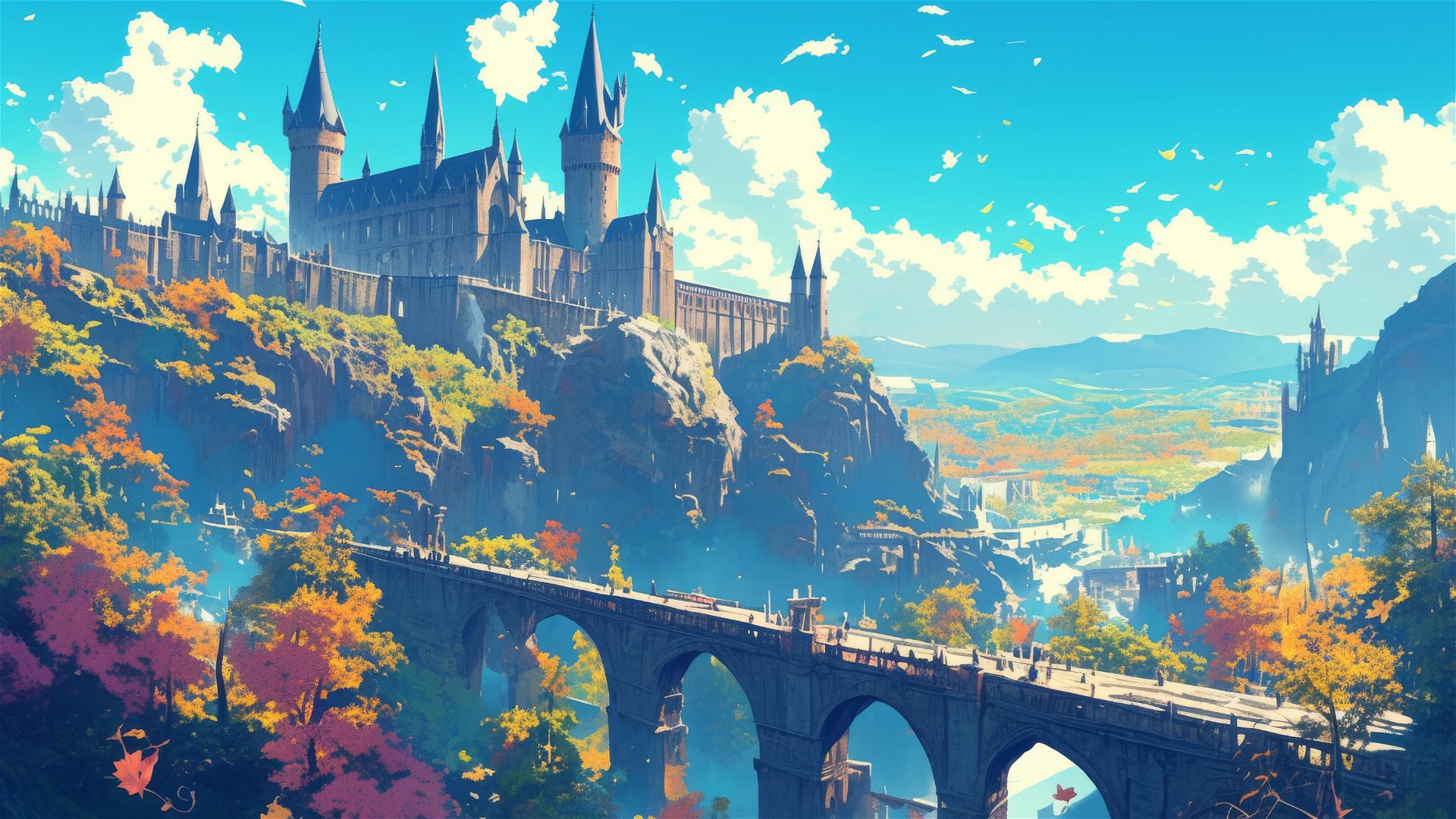 Ghibli-inspired Hogwarts artwork