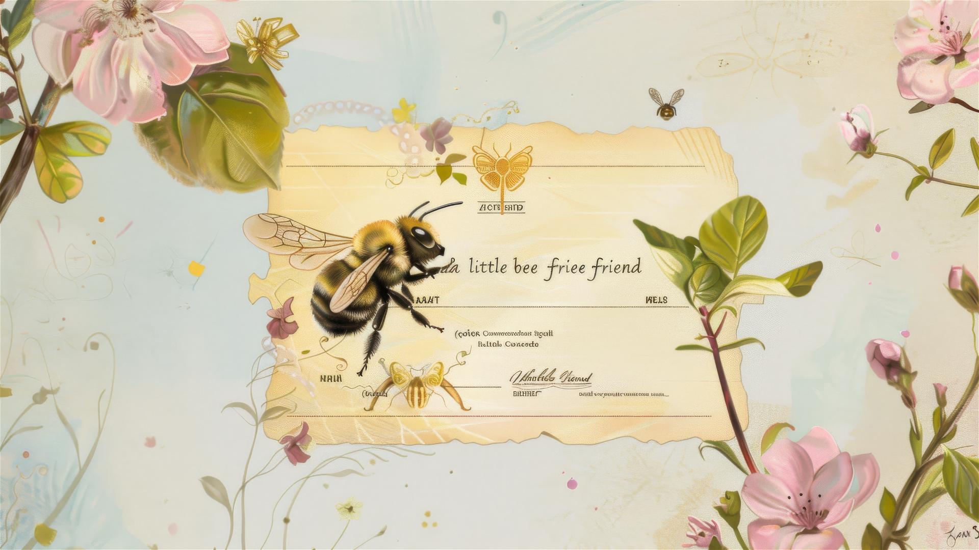 Colorful child's diploma featuring a little bee