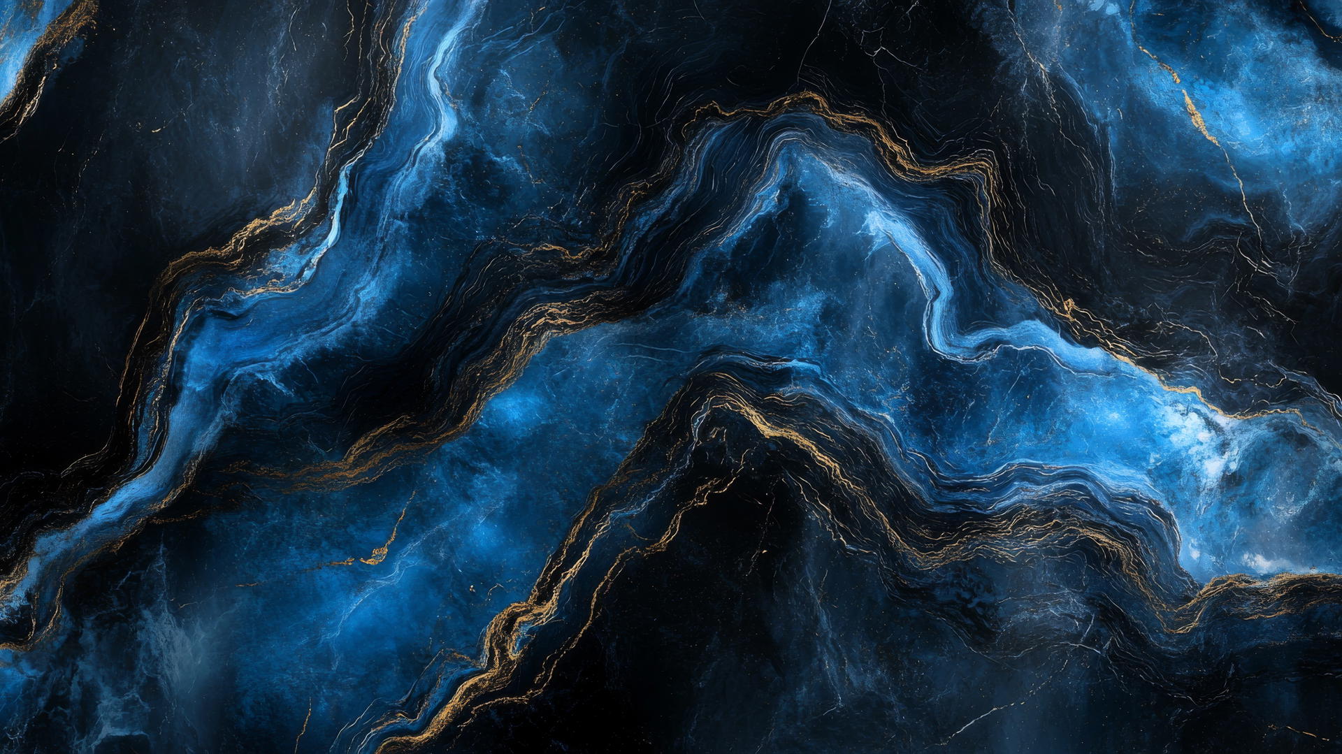 black and blue wallpaper with luxurious marble texture and rich veins