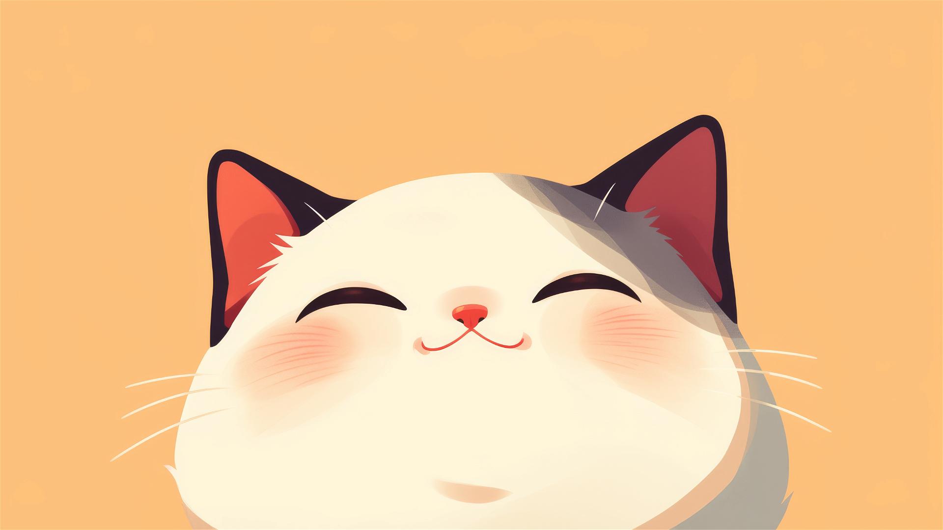 Minimalist 8k cat illustration for iPhone