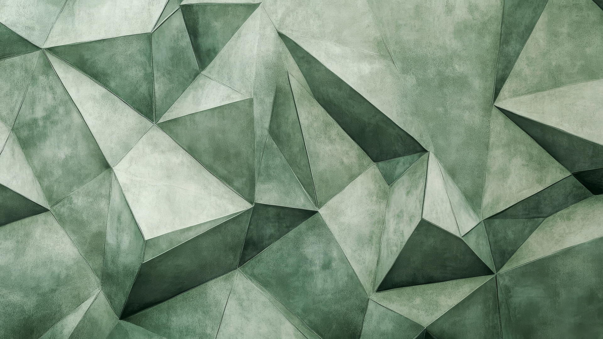 sage green wallpaper with overlapping geometric triangles and polygons