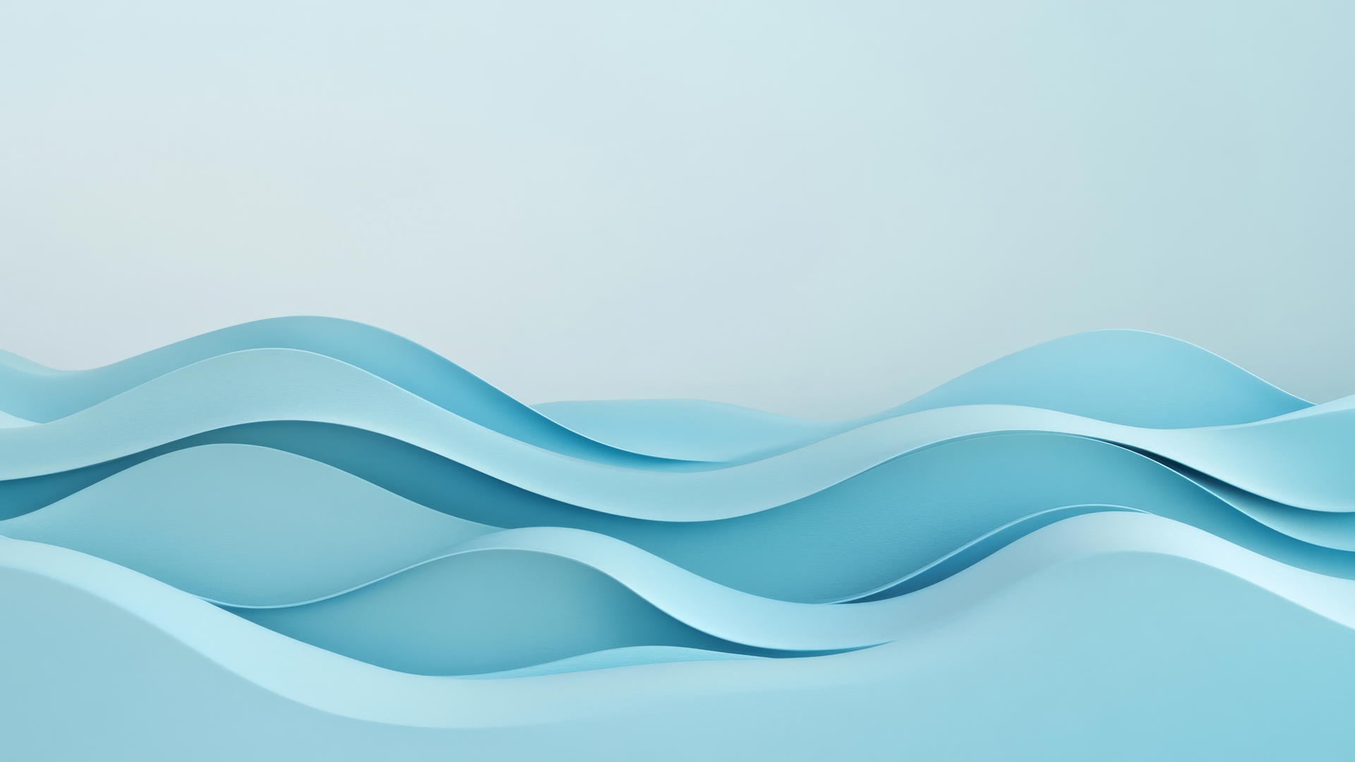 A minimalist blue wallpaper with flowing blue waves on a light blue background