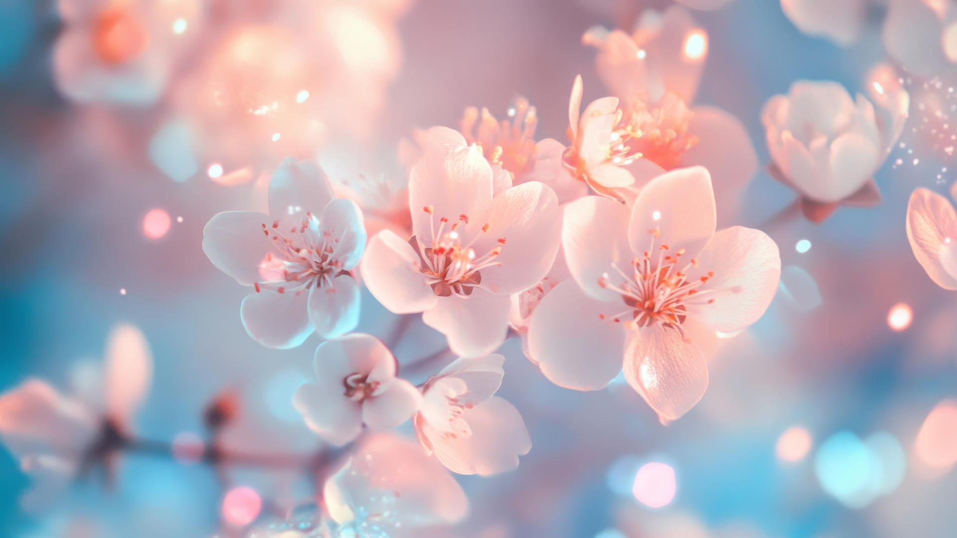 spring aesthetic wallpaper with intricate floral patterns and glowing light effects