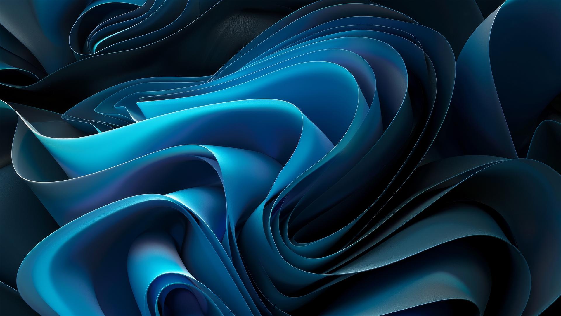 Black and azure flowing shapes on iPhone background