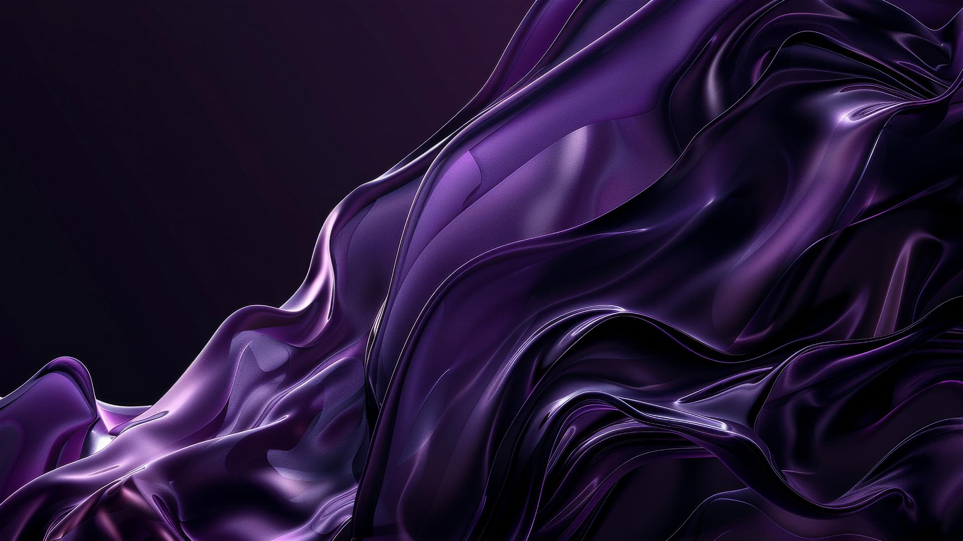 Black amethyst flowing shapes on iPhone