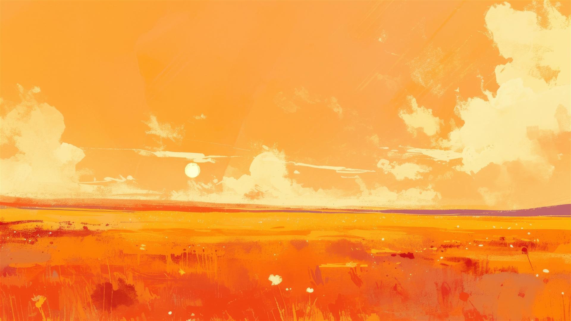 Surreal salt flat with sunset mirage blending fiery colors