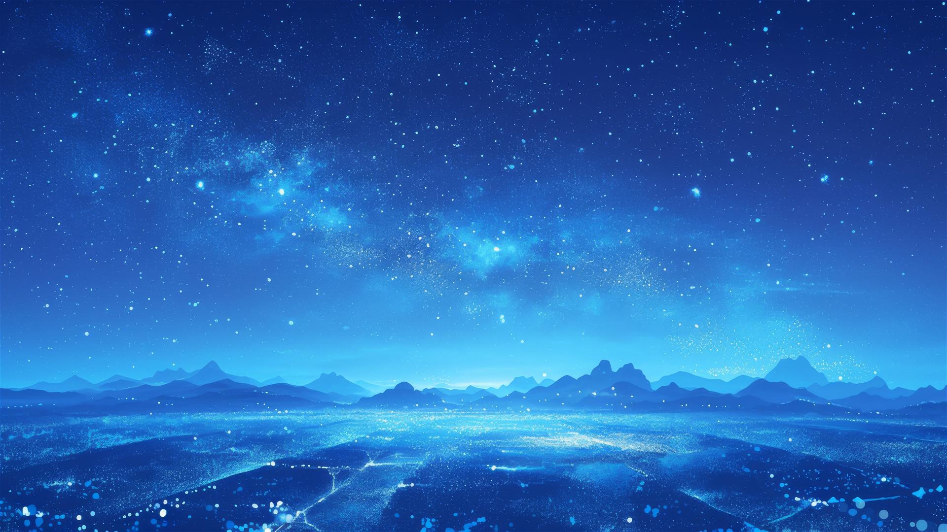 Silver-dusted plateau under a starlit sky