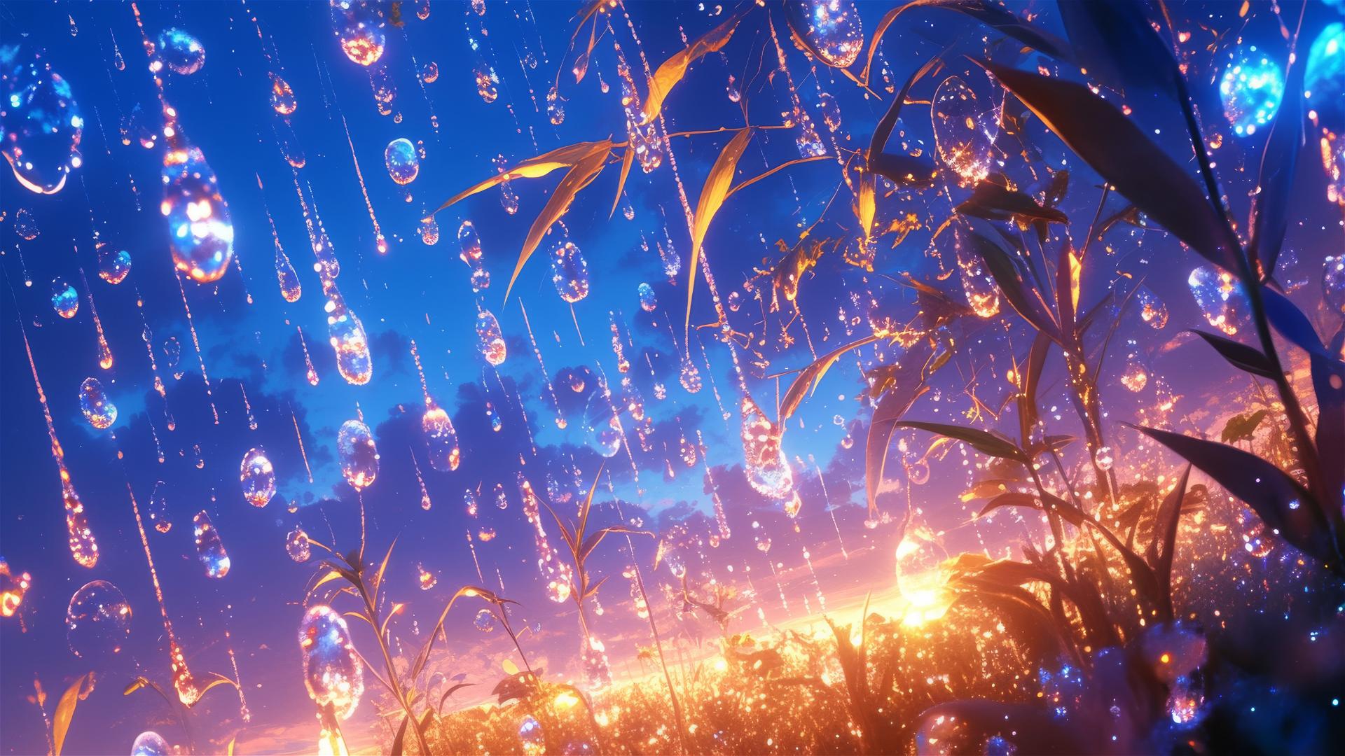 Holographic rain with 3D images of native flora and fauna