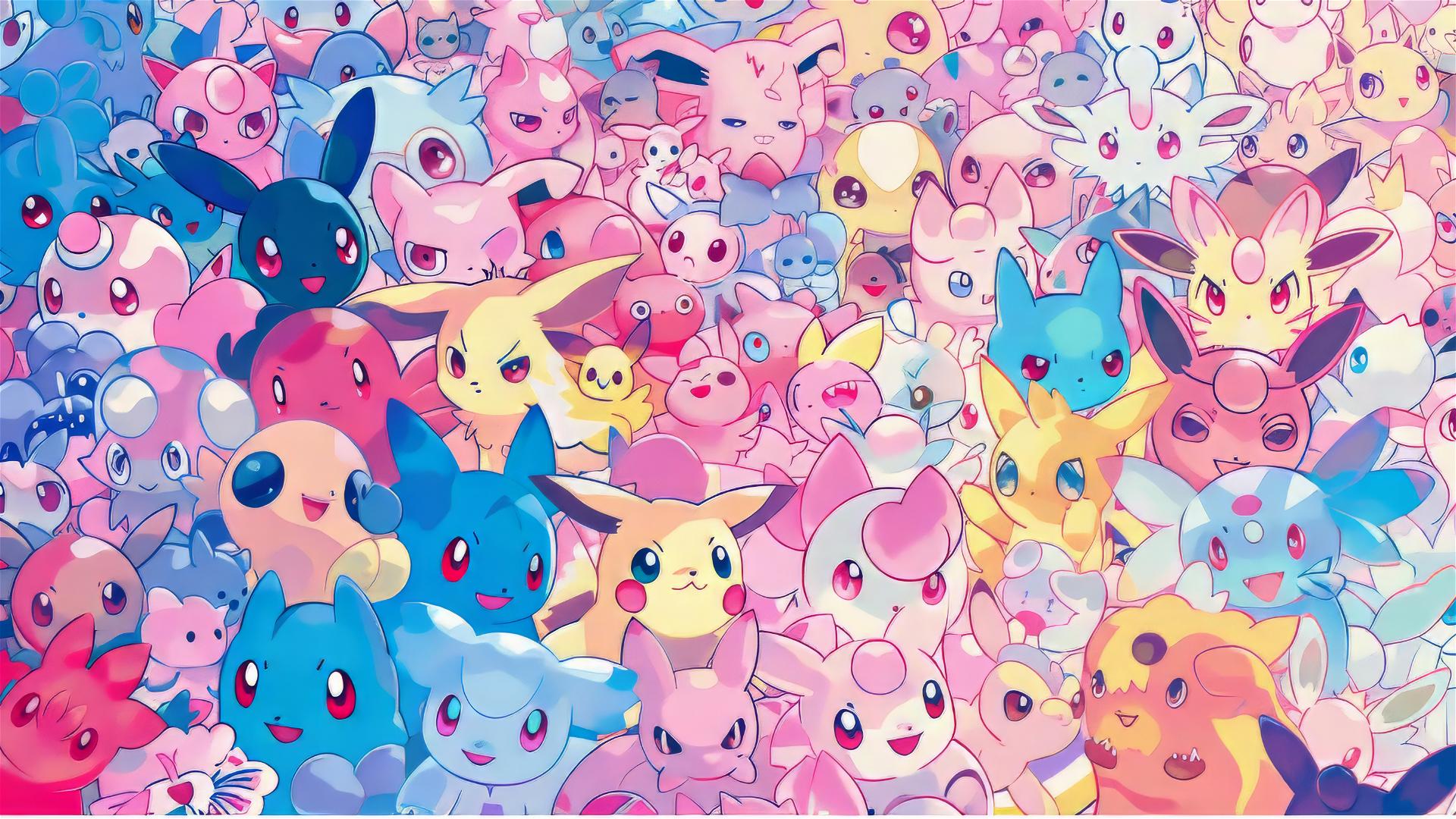 Multiple overlapping Jigglypuff cartoons filling the screen