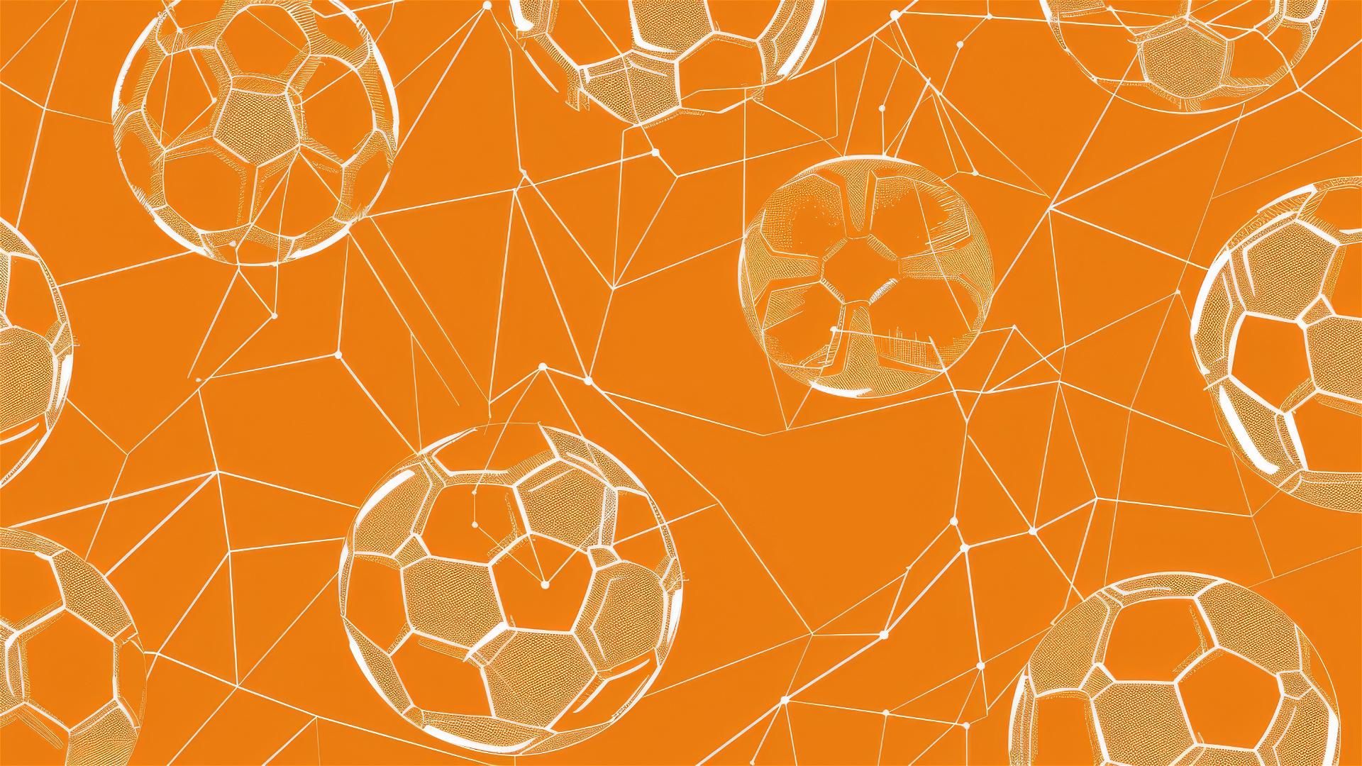 Soccer pattern and plan lines in orange color