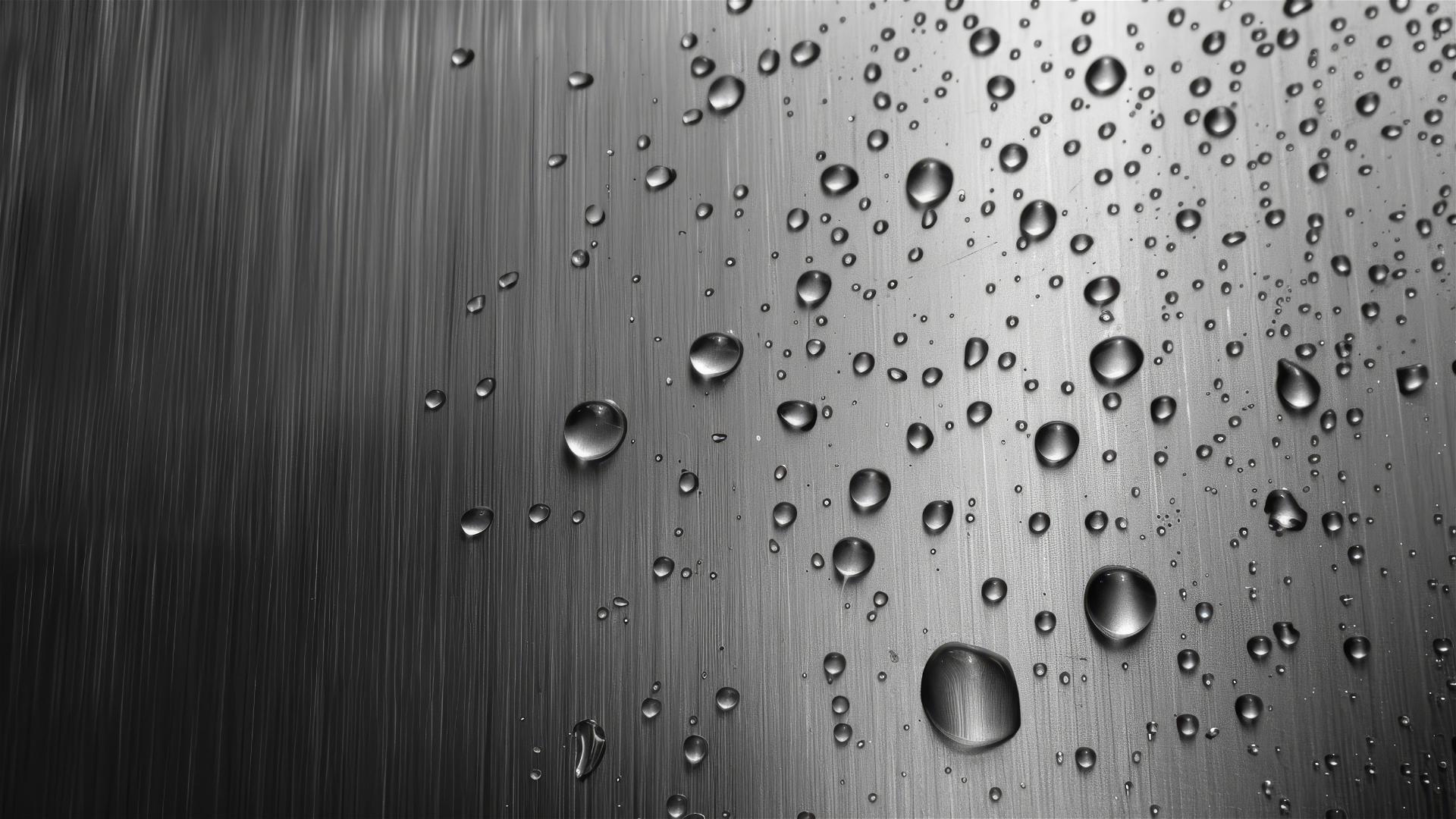 Aluminium surface with water droplets